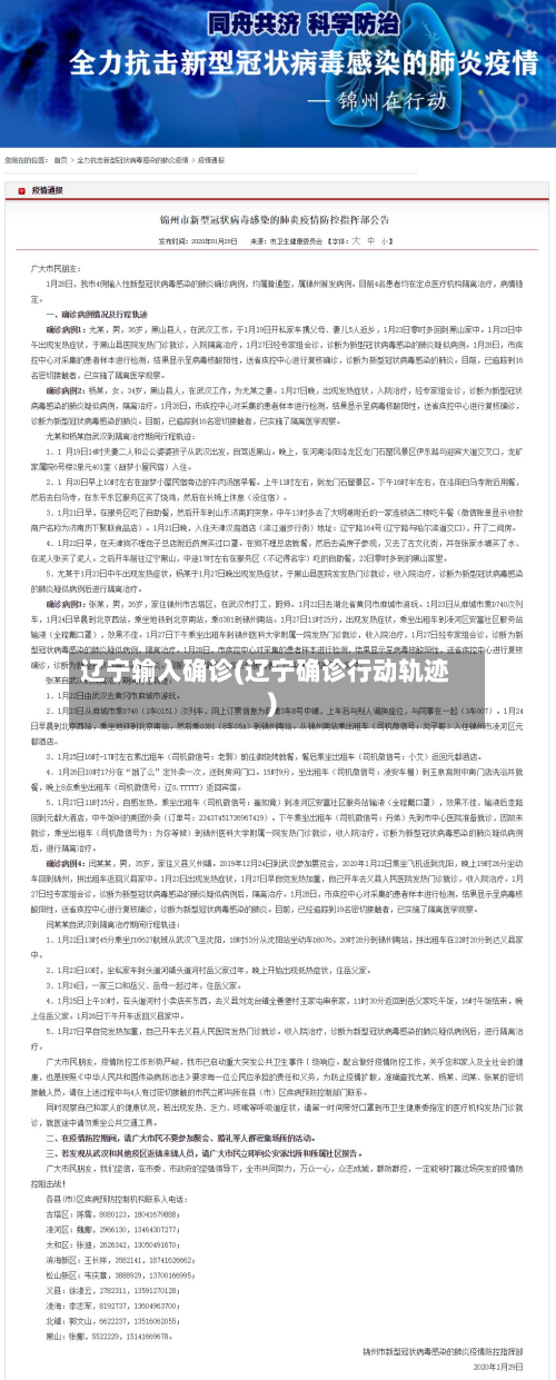 辽宁输入确诊(辽宁确诊行动轨迹)-第1张图片