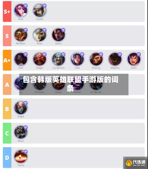 包含韩版英雄联盟手游版的词条-第3张图片