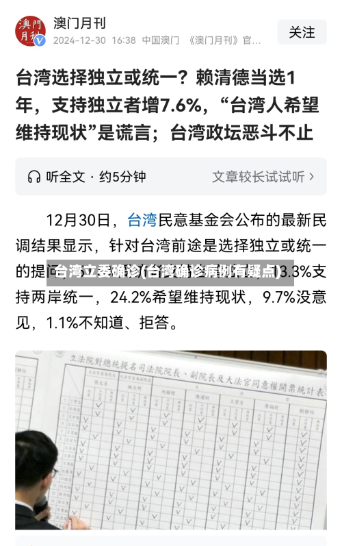 台湾立委确诊(台湾确诊病例有疑点)