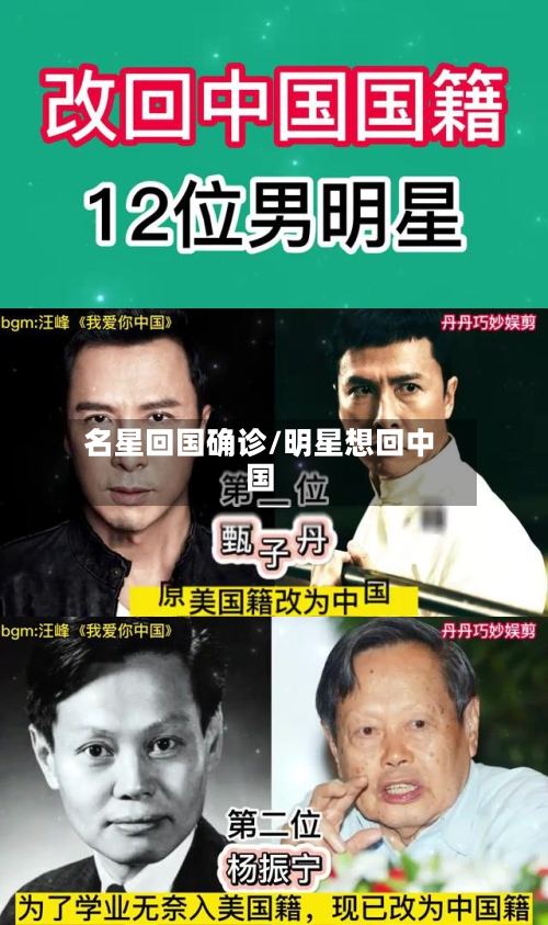 名星回国确诊/明星想回中国