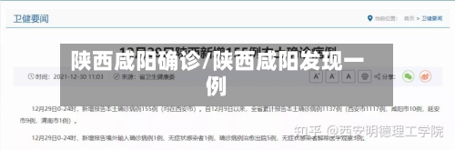陕西咸阳确诊/陕西咸阳发现一例-第3张图片